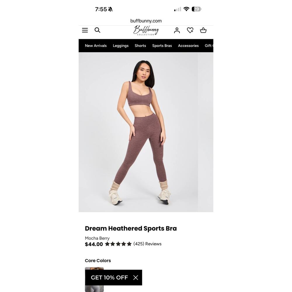 Buff Bunny dream weathered sports bra sz m brown
